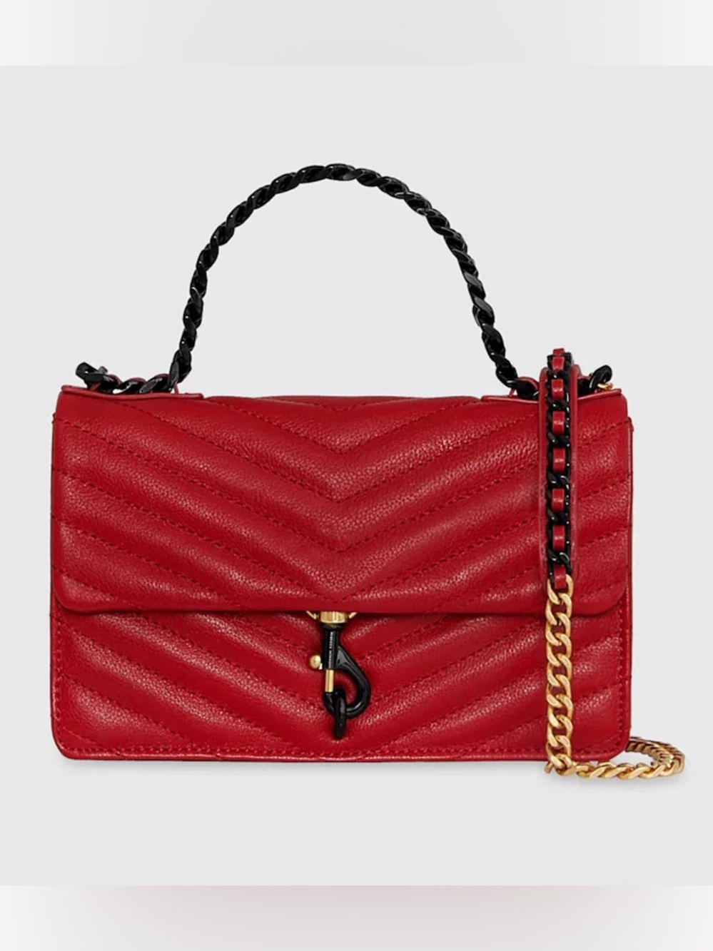 Rebecca Minkoff Red Edie Mini Crossbody with Chain Strap
